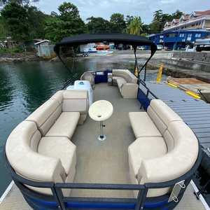 Aluminum Aluminum 25ft 7.5m Luxury Pontoon Entertaining Boat Aluminum Party Yacht Boat For Sale