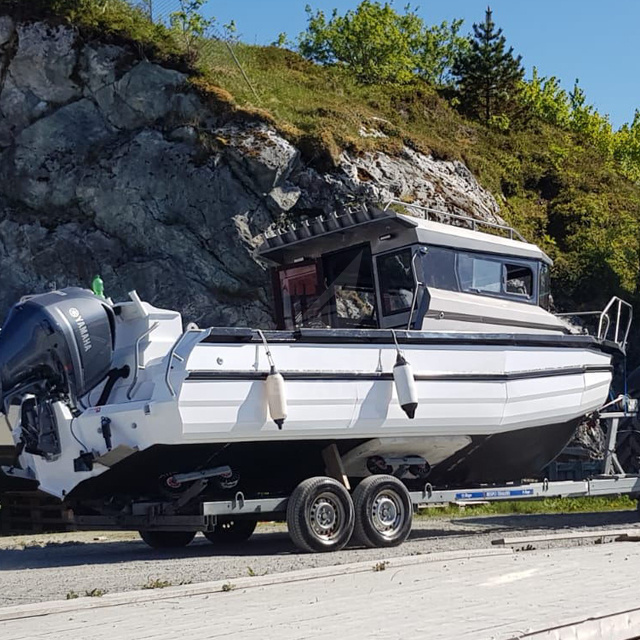 7.5m 25ft high speed foam filled Easy Craft full Cabin Cruiser Welded Aluminium Fishing Boat all welded