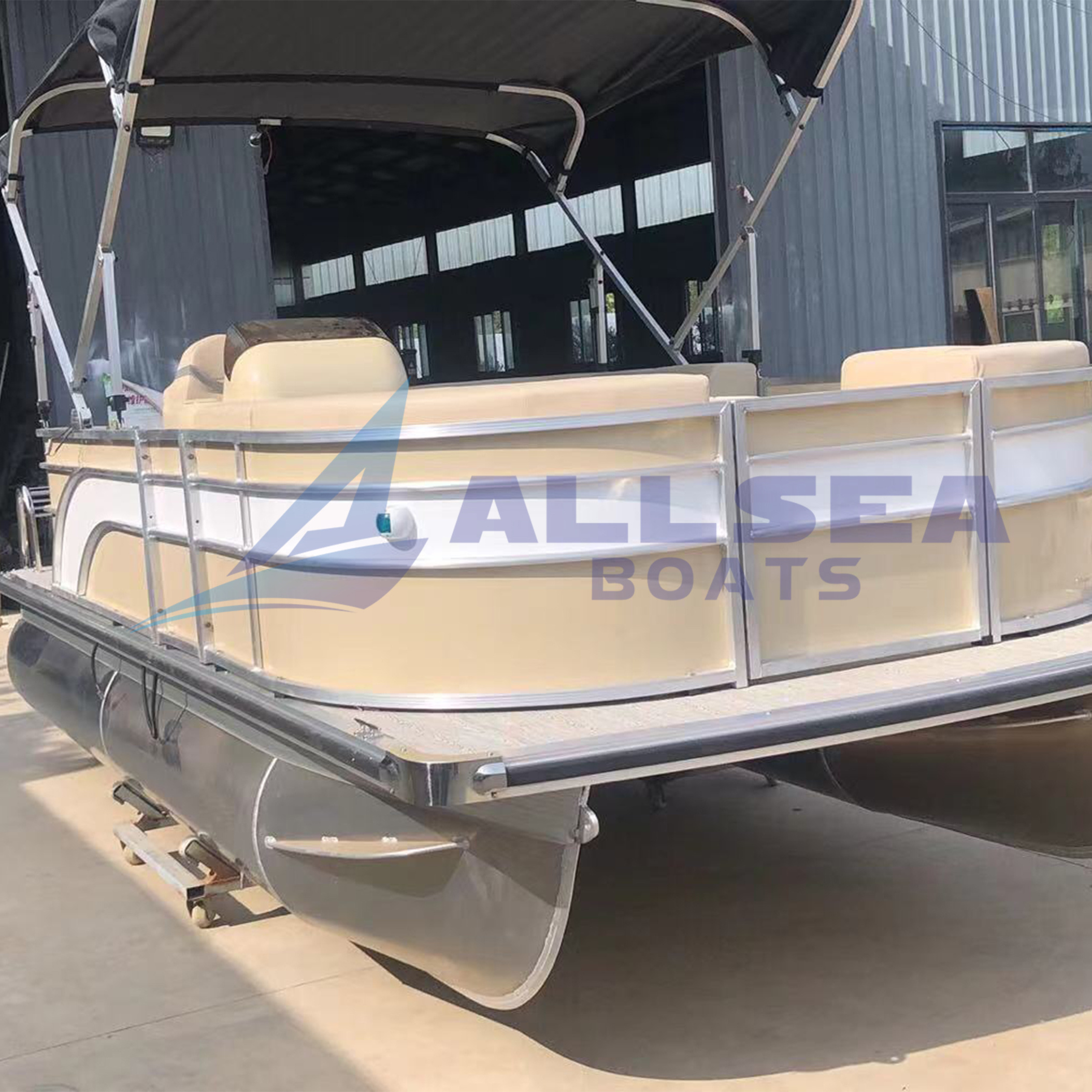 Europe 15ft Mini Family Outdoor Sport Speed Cheap Aluminum Pontoon Boat with Bimini for Sale