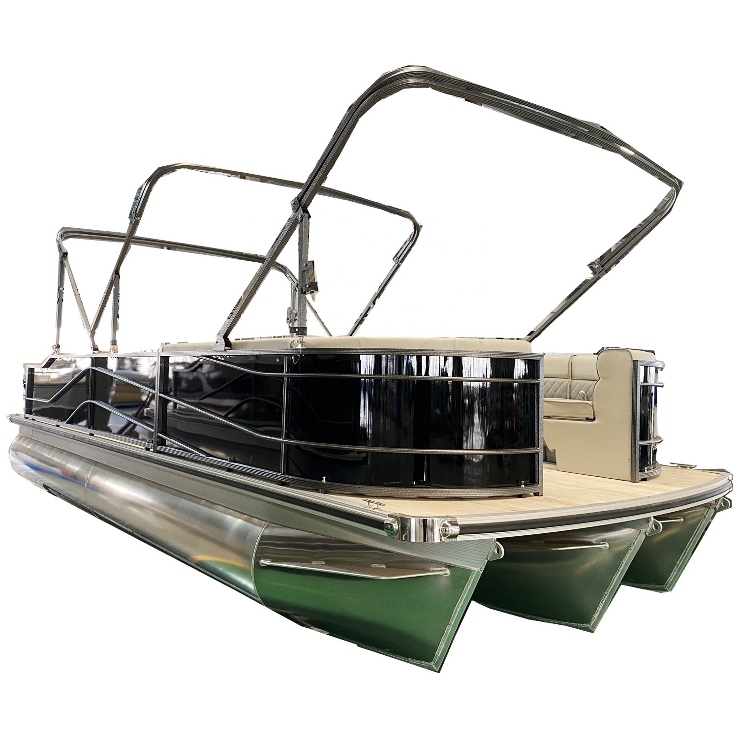 Factory wholesale floating tube catamaran Pleasure Party barge 15-30ft customized aluminum Pontoon Boat for sale