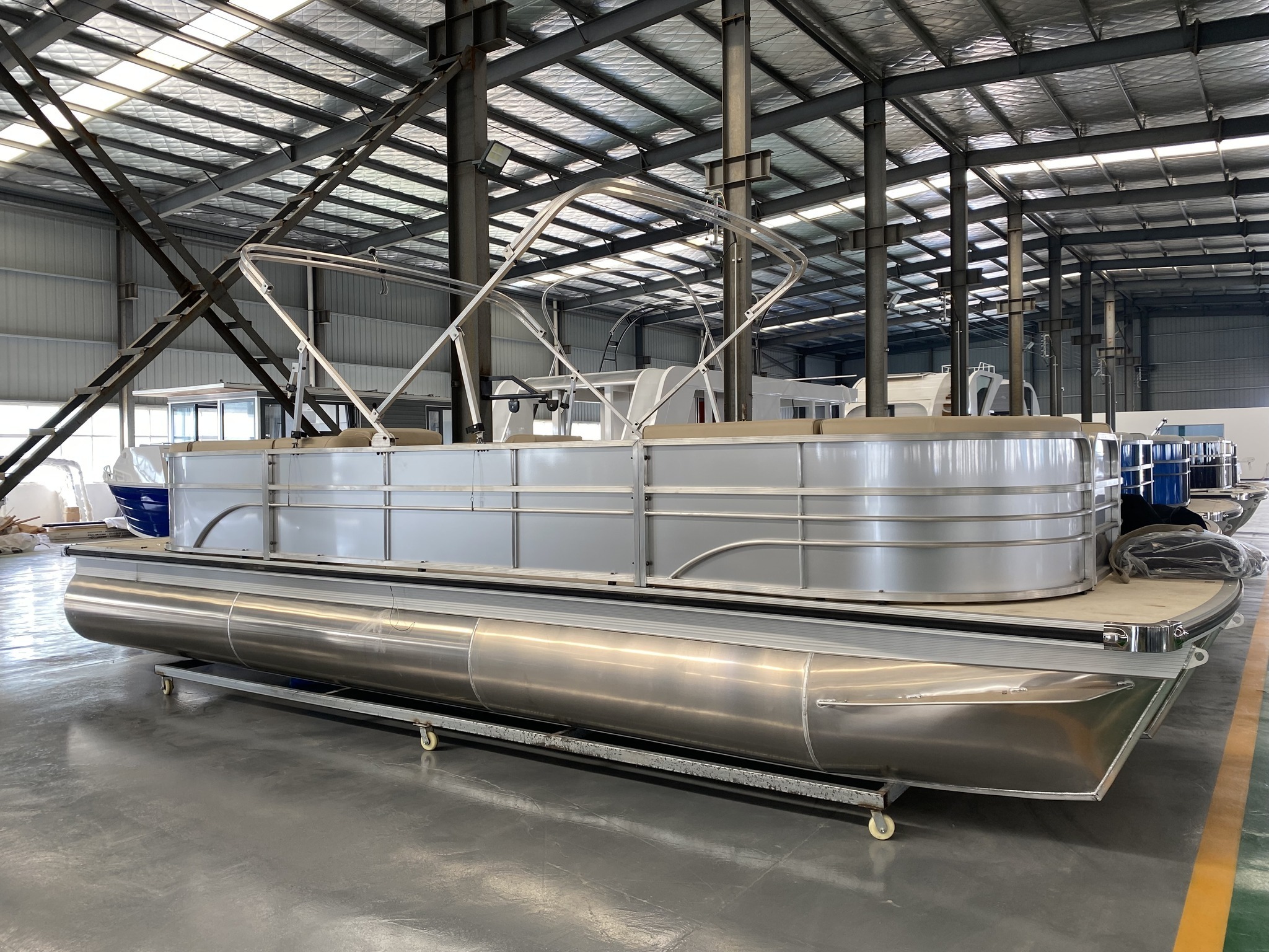 2023 Allsea Best Quality Luxury Leisure Party Boat Aluminum Tri Tube Pontoon Boat For Sale