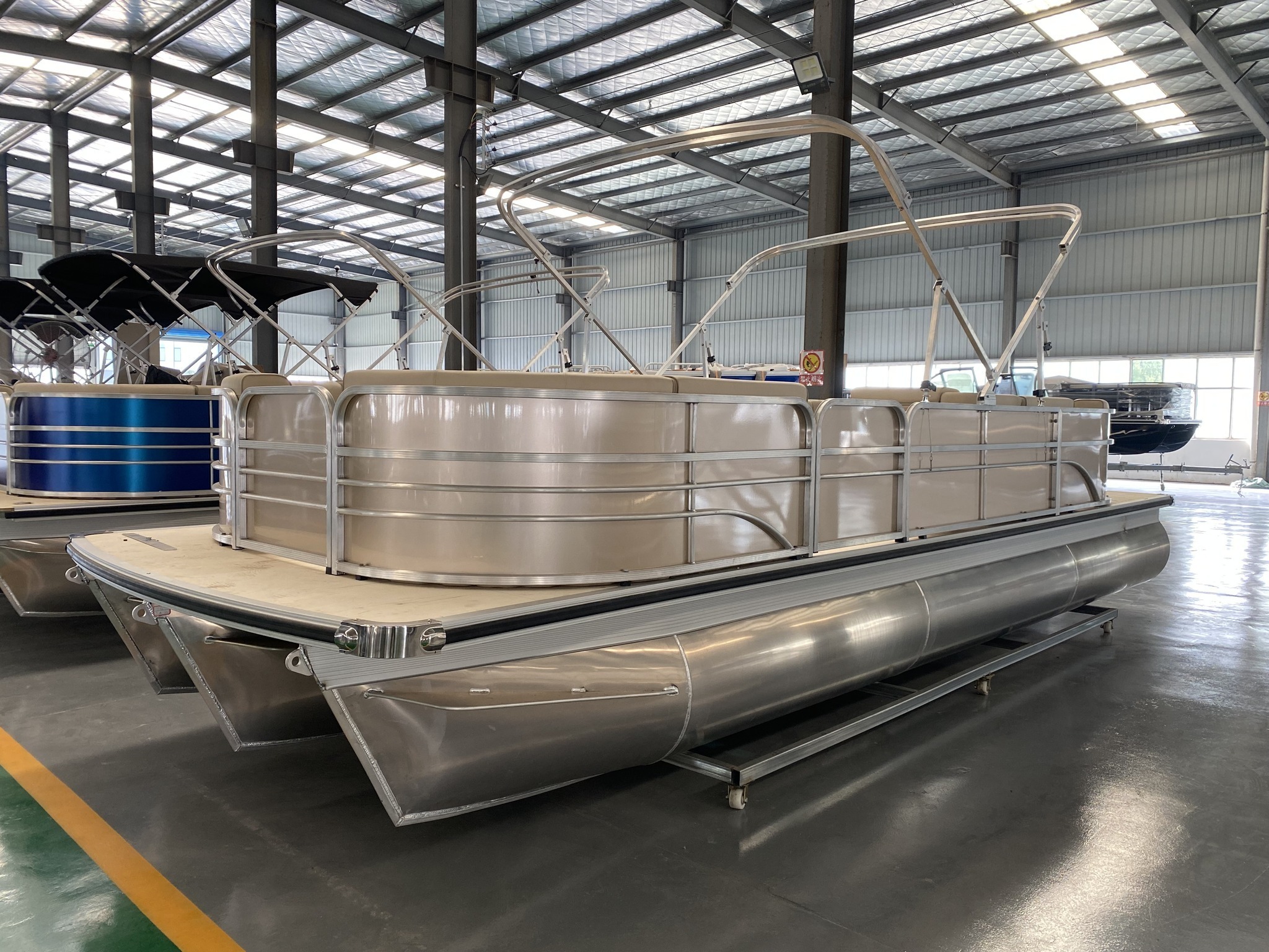 2023 Allsea Best Quality Luxury Leisure Party Boat Aluminum Tri Tube Pontoon Boat For Sale