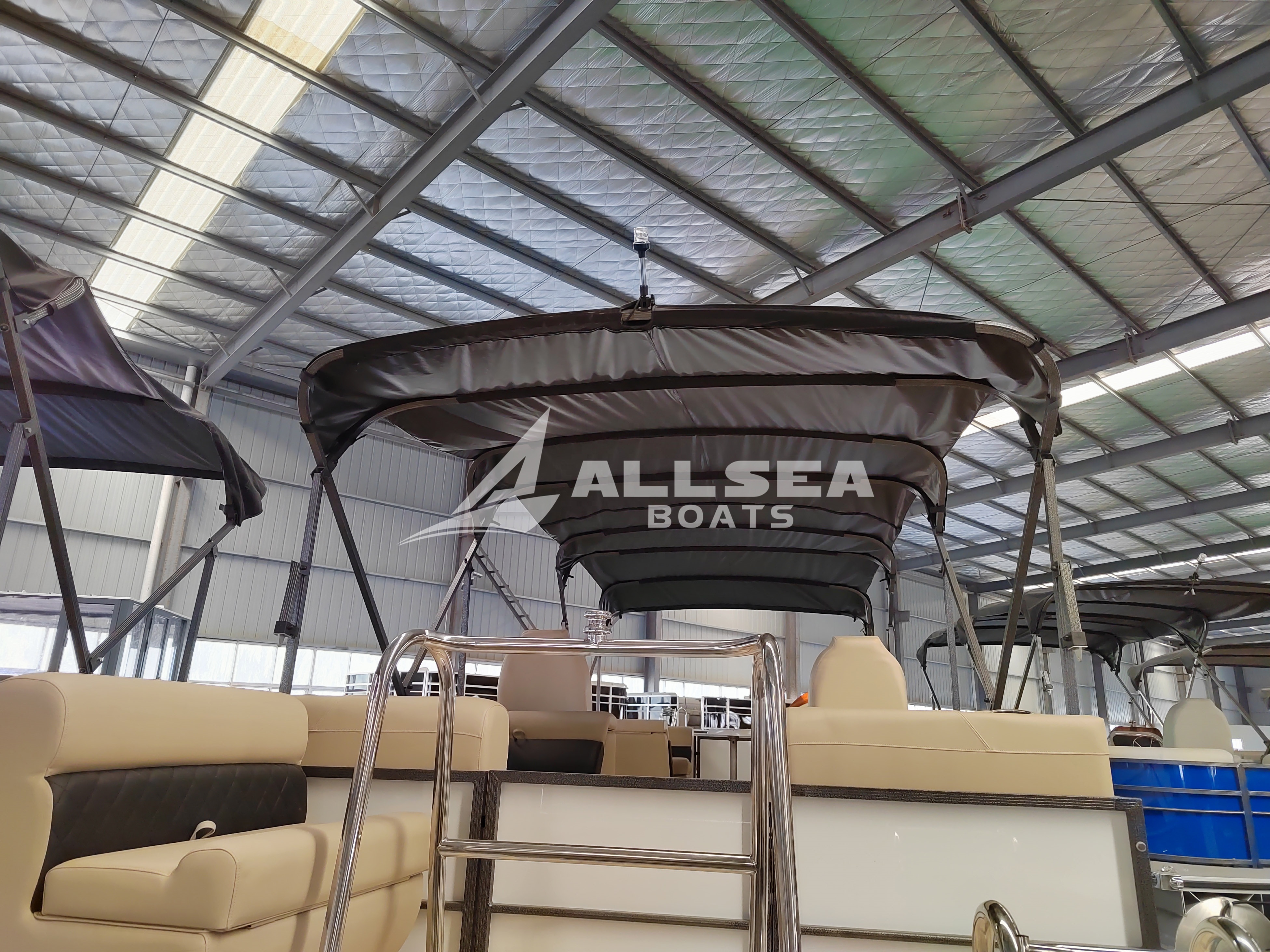 Chinese Allsea  Pontoon boat factory Sales 23ft 7m Aluminum Speed Sport Cruising Yacht Pontoon Boat for Outboards motors