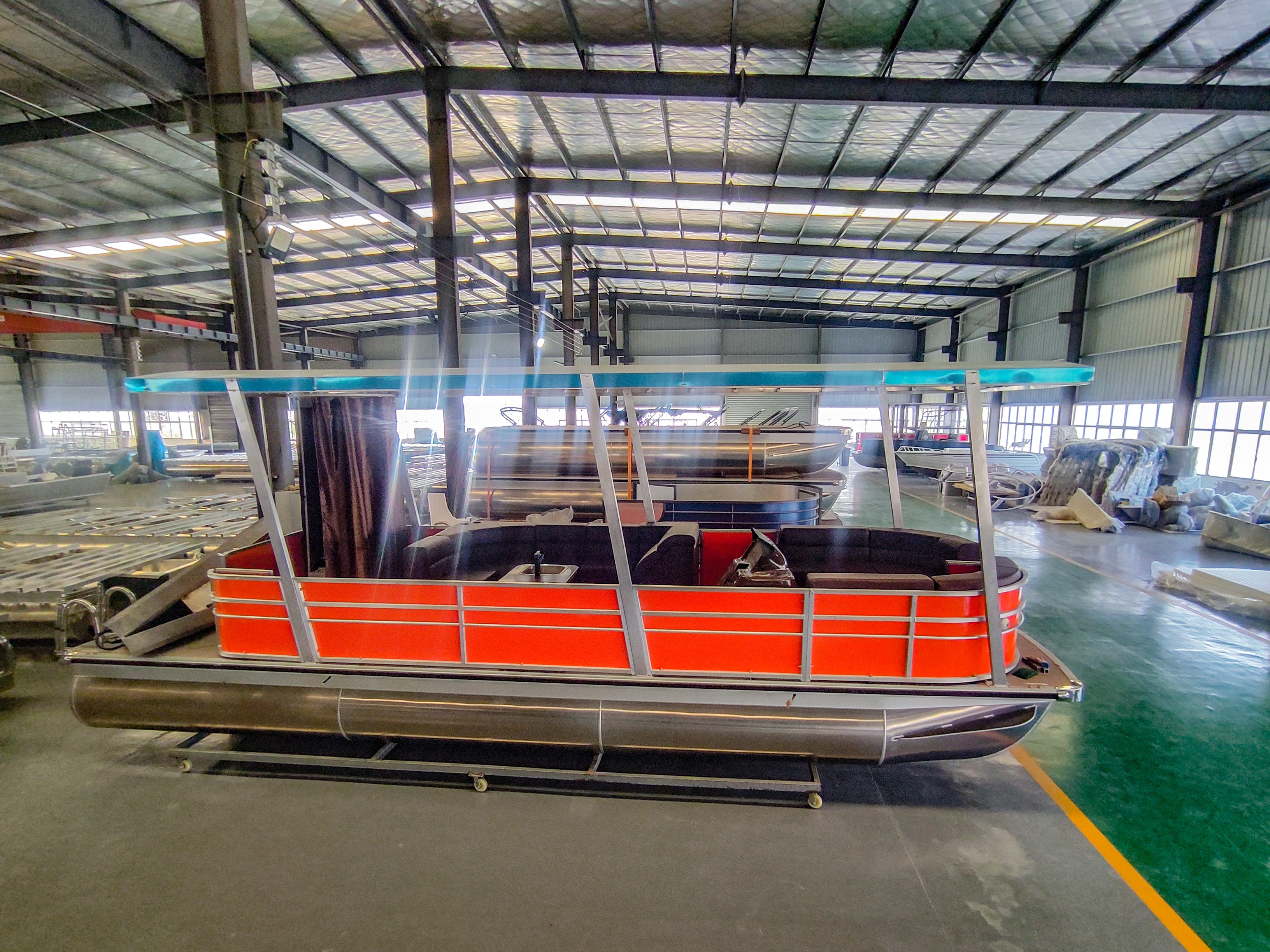 6.4m/7m/7.6m/8.2m/9m China Factory Customized Family Sport Jet Racing Speed Aluminum Pontoon Boat