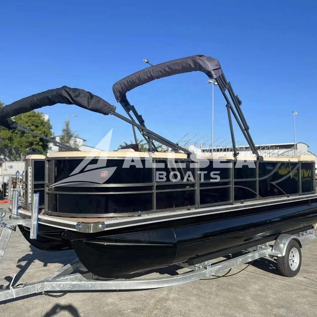 Allsea 2024 4m-9m Outboard Engine Pontoon Boat for Fishing Yacht Sport Cruising CE Certified Sport Yacht