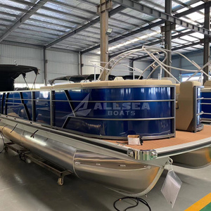 21ft-30ft China Factory Customized Durable Aluminum Flooring Leisure Pontoon Boat for Sale