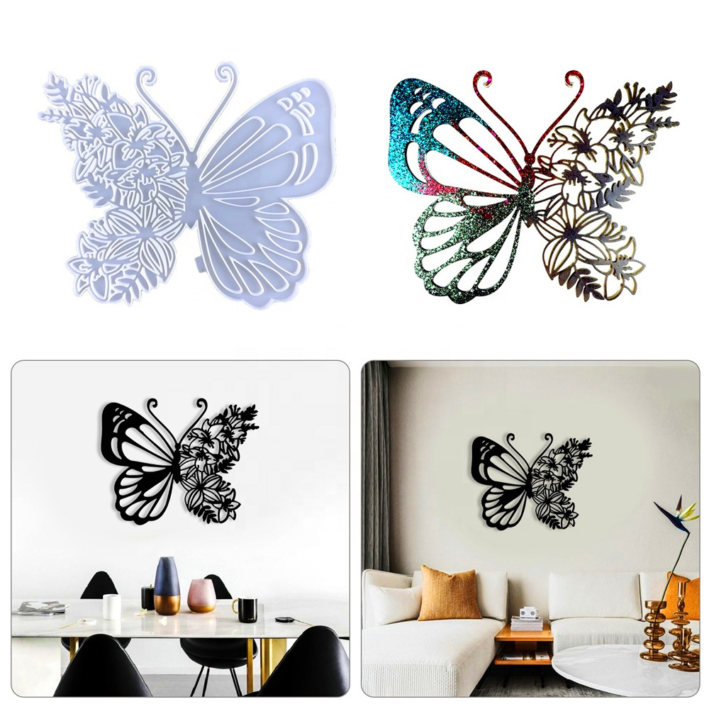 INTODIY Large 3D Butterfly Silicone Mold DIY Resin Casting Decorative Wall Molds for Living Room Corridor Decoration