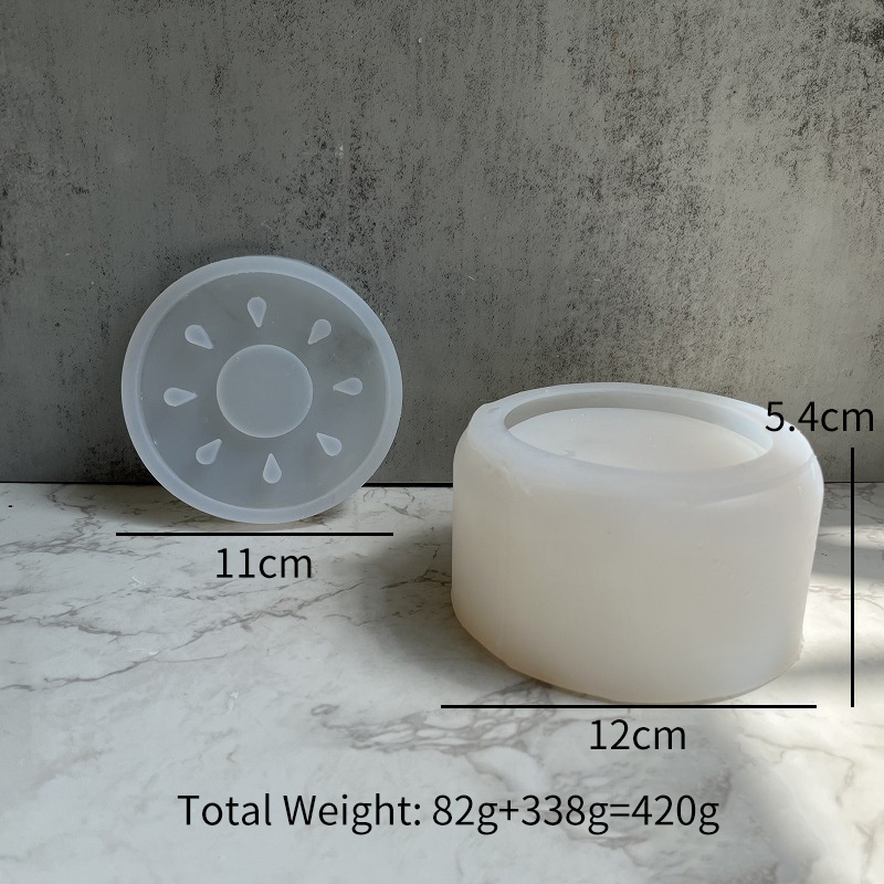 INTODIY Round Heater Silicone Mould Tea Light Wax Burner Heating Boiler Candle Jar Holder Mold Epoxy Resin Home Decoration