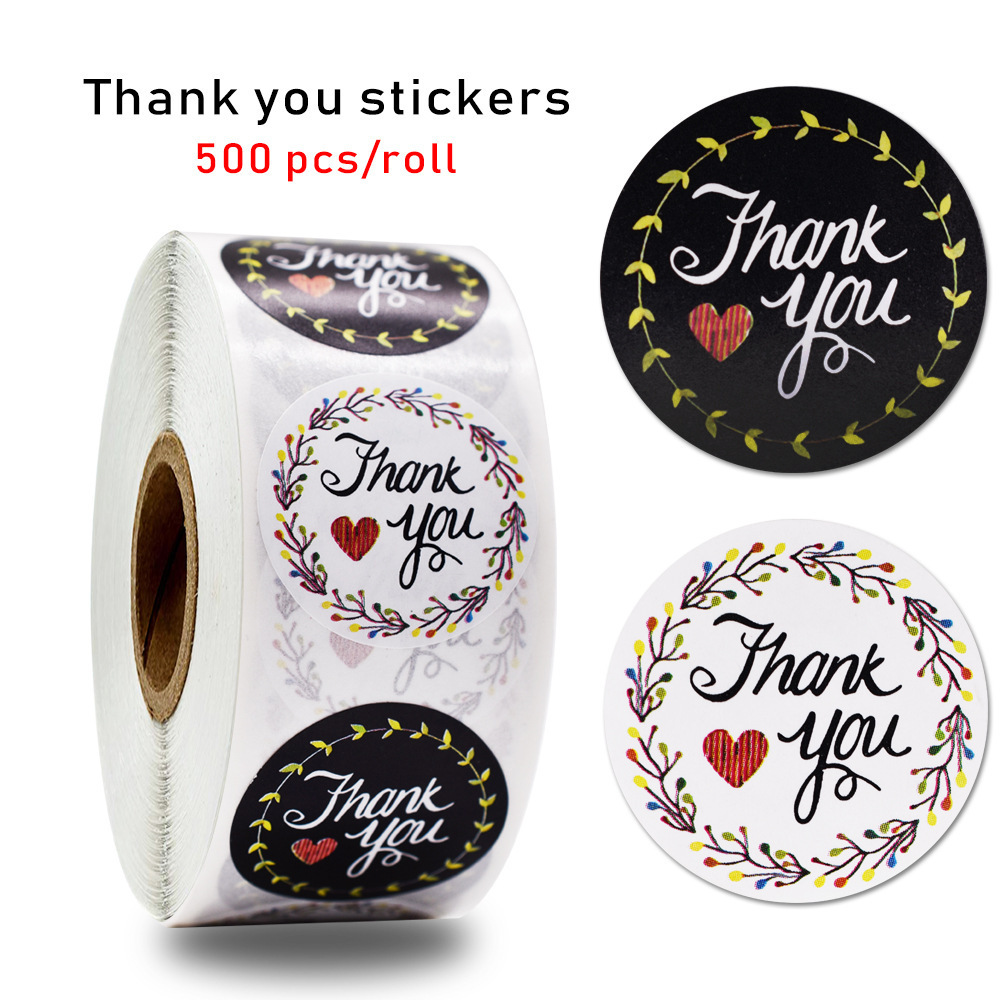 INTODIY Wholesale roll packaging thank you for sealing and pasting envelopes decorative stickers labels