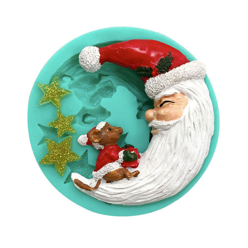 INTODIY Christmas Elk Snowflake Christmas Leaves sugar flipping mold baking chocolate biscuits food grade silicone mold