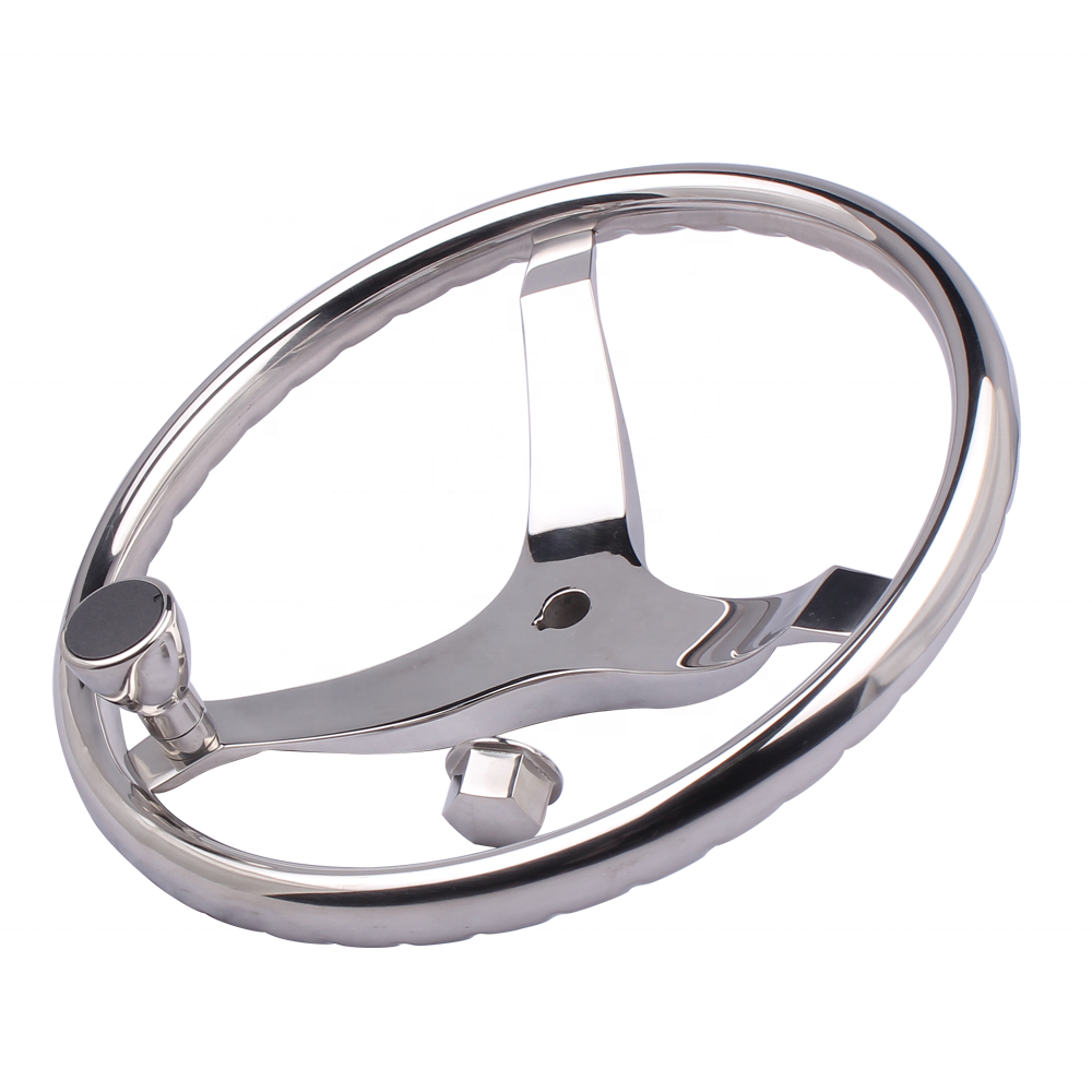 Allshine Marine Boat Accessories stainless steel parts Steering wheel with finger grip and knob