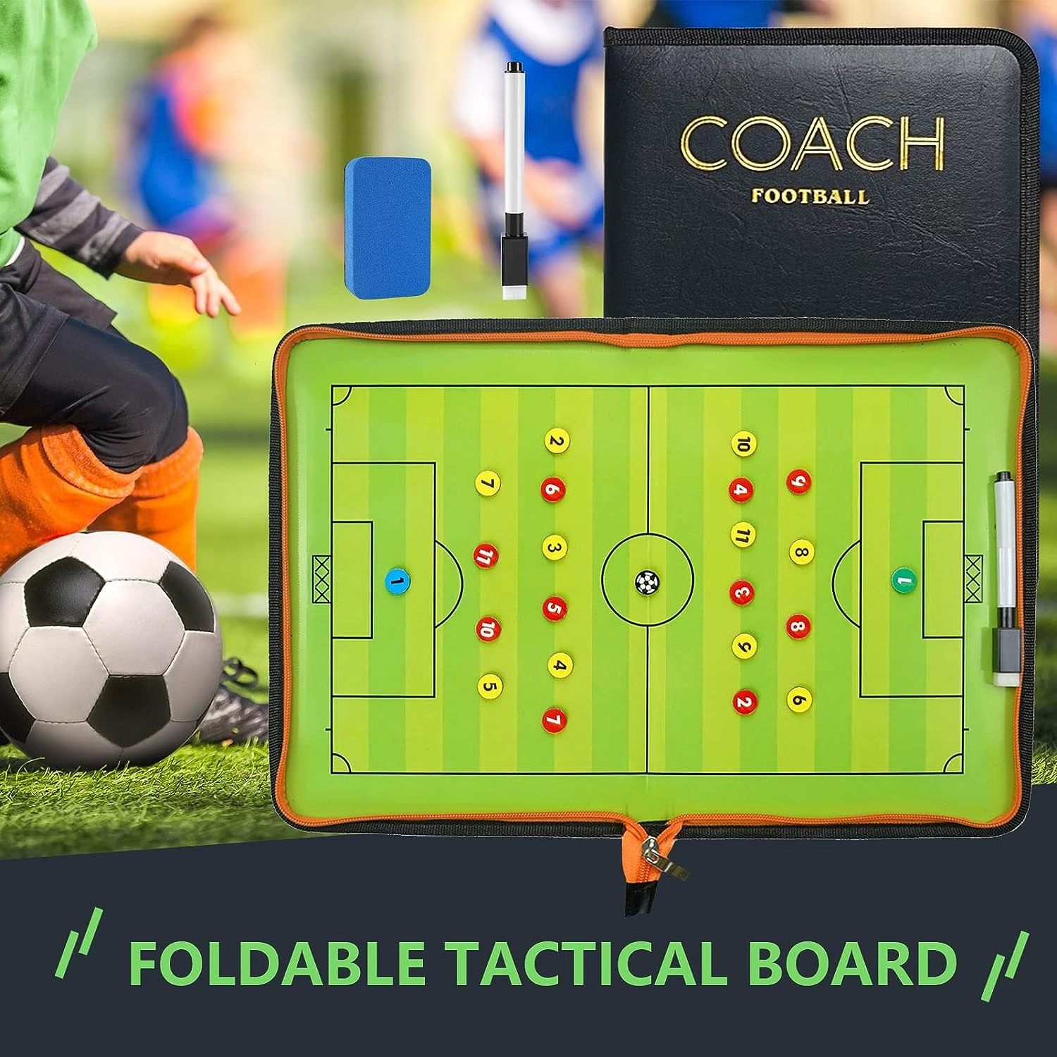 Wholesale Soccer Tactics Board with Magnets and Marker Pen Soccer Dry Erase Coaching Board Coaches Clipboard