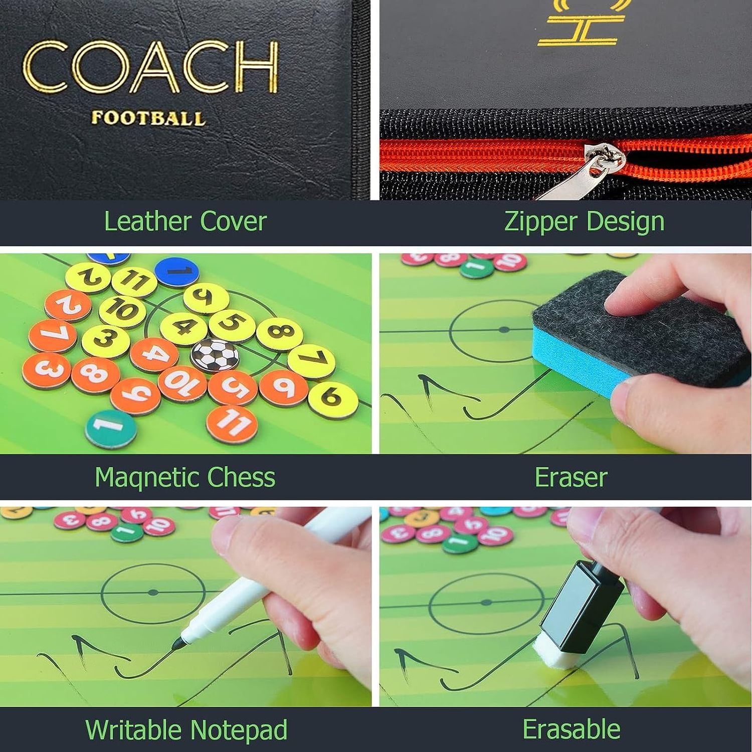 Wholesale Soccer Tactics Board with Magnets and Marker Pen Soccer Dry Erase Coaching Board Coaches Clipboard