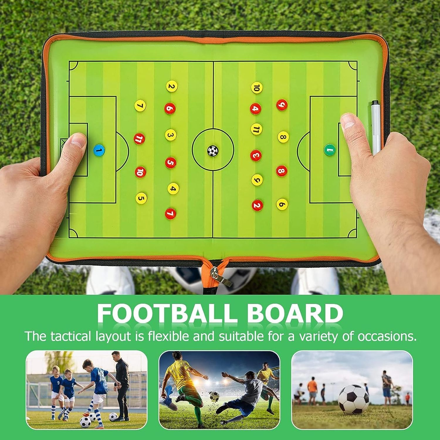 Wholesale Soccer Tactics Board with Magnets and Marker Pen Soccer Dry Erase Coaching Board Coaches Clipboard