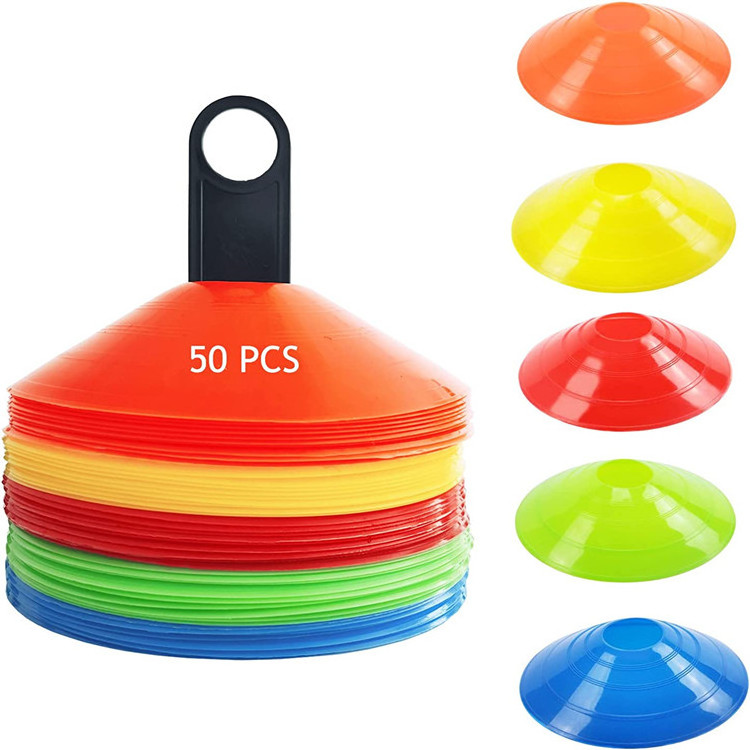 Wholesale Soccer Cones (Set of 50), Agility Soccer Cones with Holder,Durable Neon Colored Plastic Cones for Training