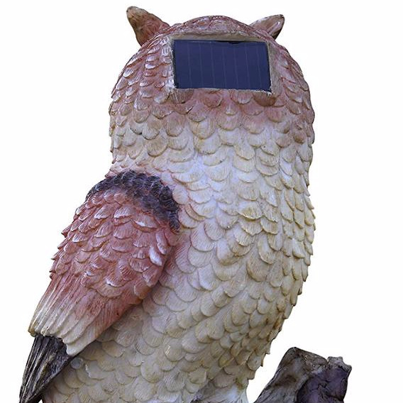 wholesale  Owl Scarecrow with Flashing Eyes and Frightening Sound Solar Powered and Motion Activated, Frightens Birds and Pests