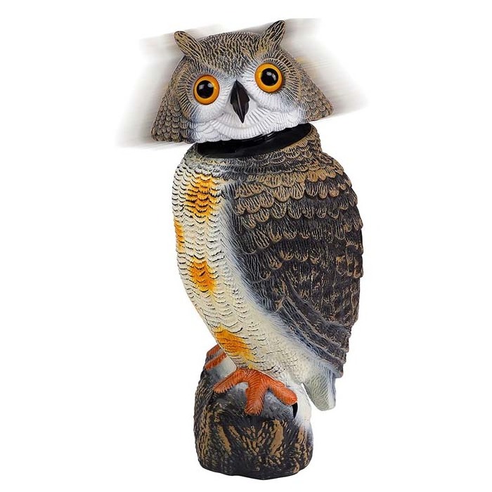 Wholesale Bird Scarecrow Owl Decoy Sculpture,Plastic 360 Degree Rotating Head Owl Bird Deterrents,Owl Scarecrow Decoy