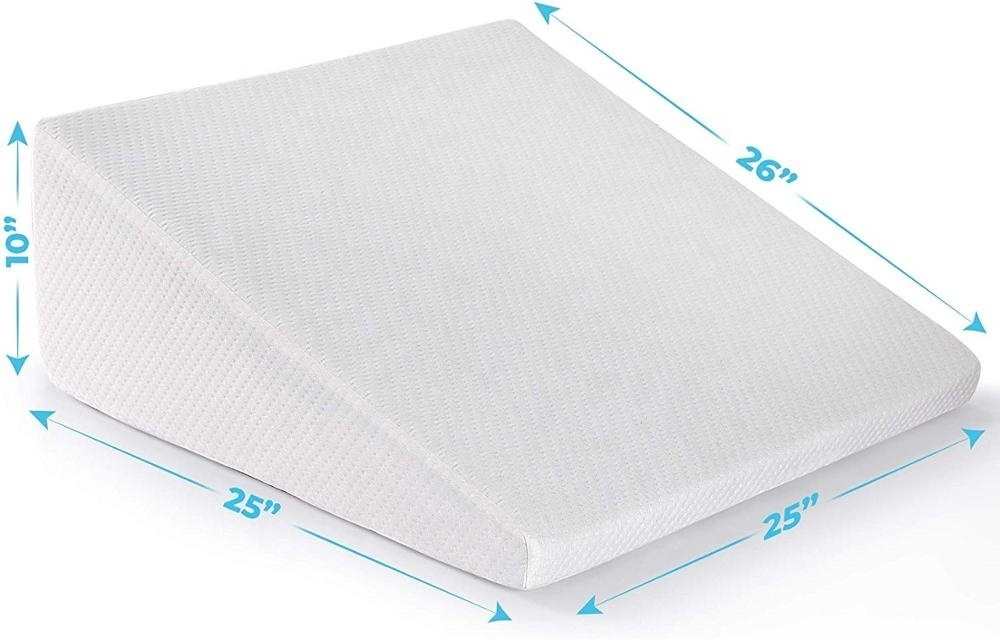 Bed Wedge Pillow Cooling Gel Memory Foam Top Elevated Support Cushion for Lower Back Pain Wedge Pillow