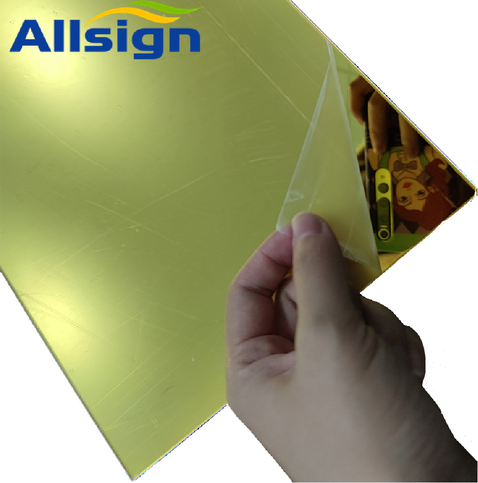 ALLSIGN Reflective Mirror Finished Plastic Sheet Mirror Thin Flexible Polycarbonate Wall Sticker Panel Acrylic Petg Mirror Sheet