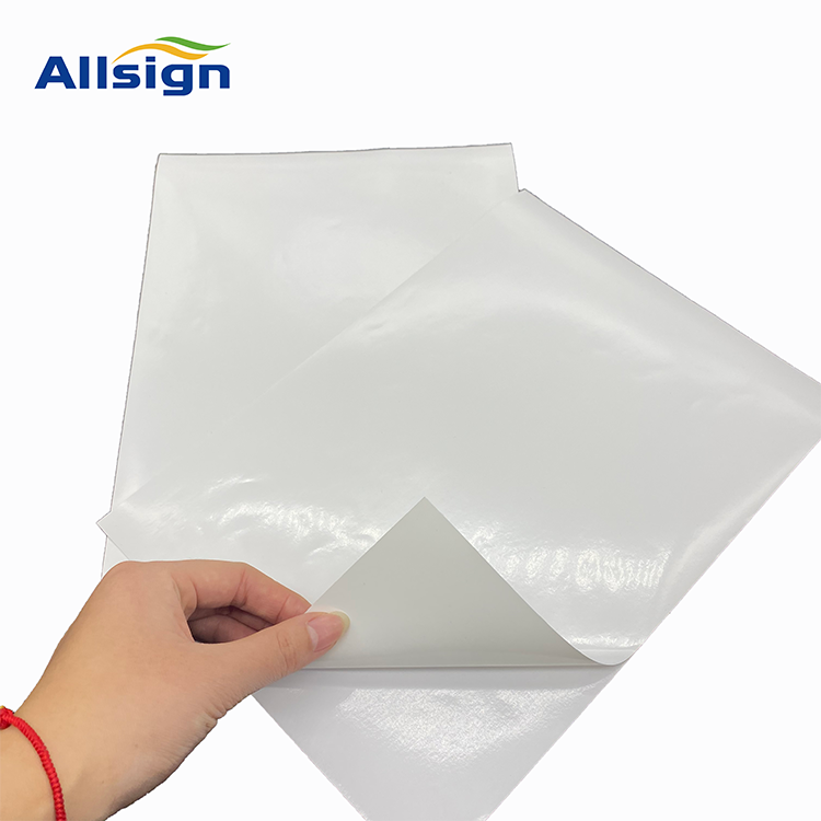 ALLSIGN 120g/140g Printable Pvc Vinyl Roll Permanent/removable White Silver Self Adhesive Vinyl White for Eco Solvent