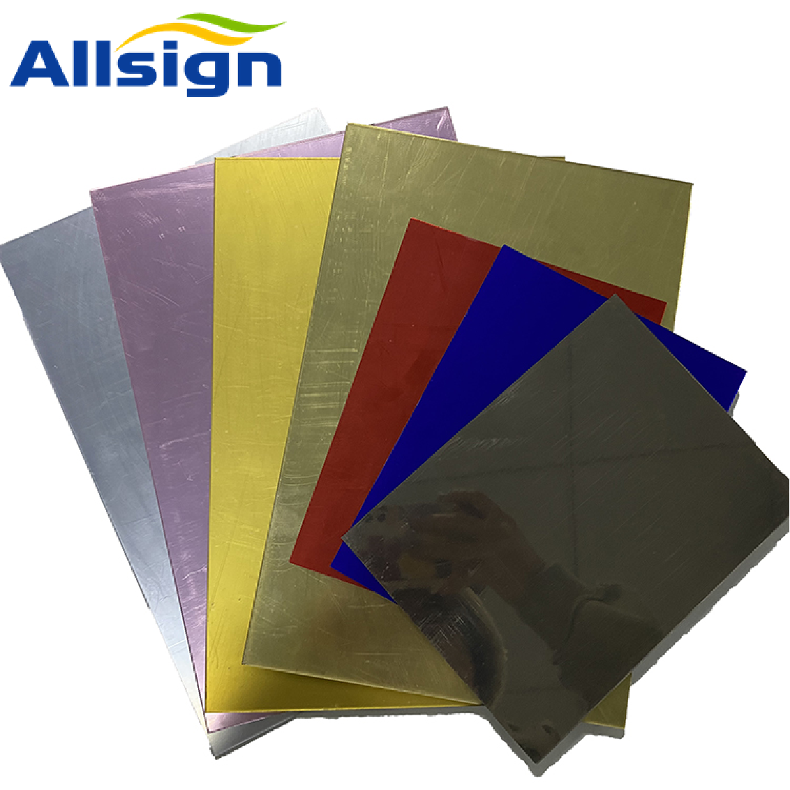 ALLSIGN 4x8 Mirror Acrylic Sheet 0.8mm 1mm 2mm 3mm Back Coated Adhesive Painted Acrylic Covered by PE Film or Craft Paper