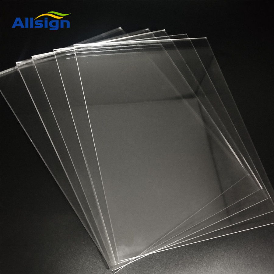 ALLSIGN High Transparency Glossy Clear Square 1mm 2mm 3mm 4mm 5mm Thickness 6 1/2 Inches Cast Acrylic Sheet Wholesales