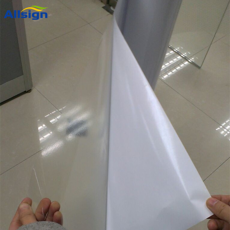 Allsign White high glossy Eco Solvent Printable PVC vinyl roll Self Adhesive Vinyl 100mic White PVC Sticker