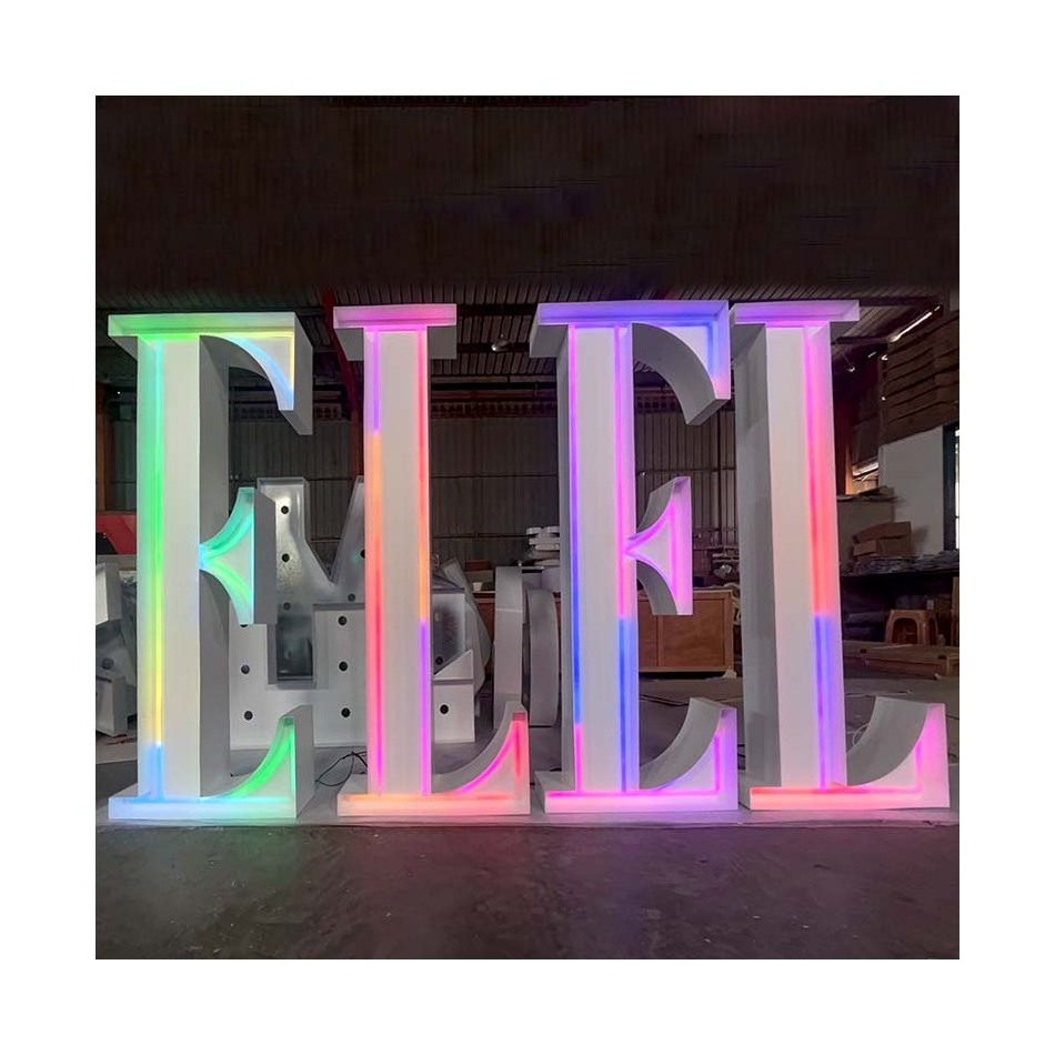 Birthday Party Decor Large Giant Light Up Numbers Frame Stand 4ft 3ft RGB Neon Marquee Lights Numbers