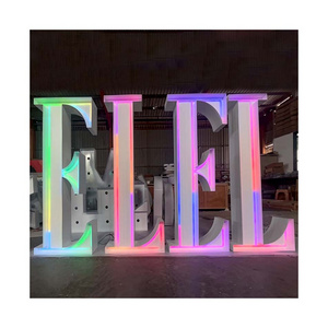 Birthday Party Decor Large Giant Light Up Numbers Frame Stand 4ft 3ft RGB Neon Marquee Lights Numbers