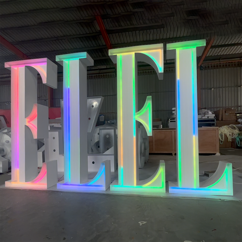 Birthday Party Decor Large Giant Light Up Numbers Frame Stand 4ft 3ft RGB Neon Marquee Lights Numbers