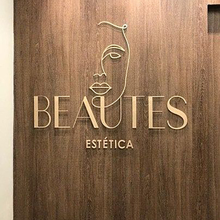 Custom Indoor Wall Mounted Gold Backlit Logo Led Channel Letter Company name Signage business sign led