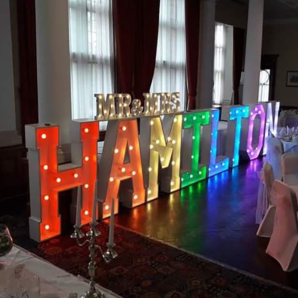 Manufacturer Customized 3ft/4ft/5ft Large Giant Lights Up RGB Letters LED Marquee Numbers Light up Letters Wedding decoration