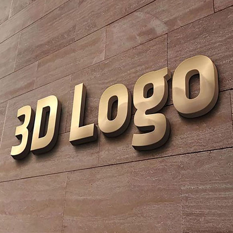 Sign Custom Logo Company Interior Decoration 3d Office Wall 3d Sticker Metal Letters For Wall Decor