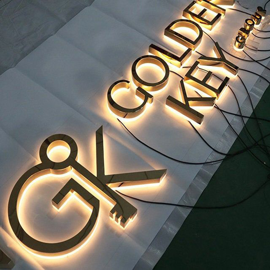 Gold color laser cut mirror letters metal letter3d stainless steel signs small metal alphabet letters  for wall signs