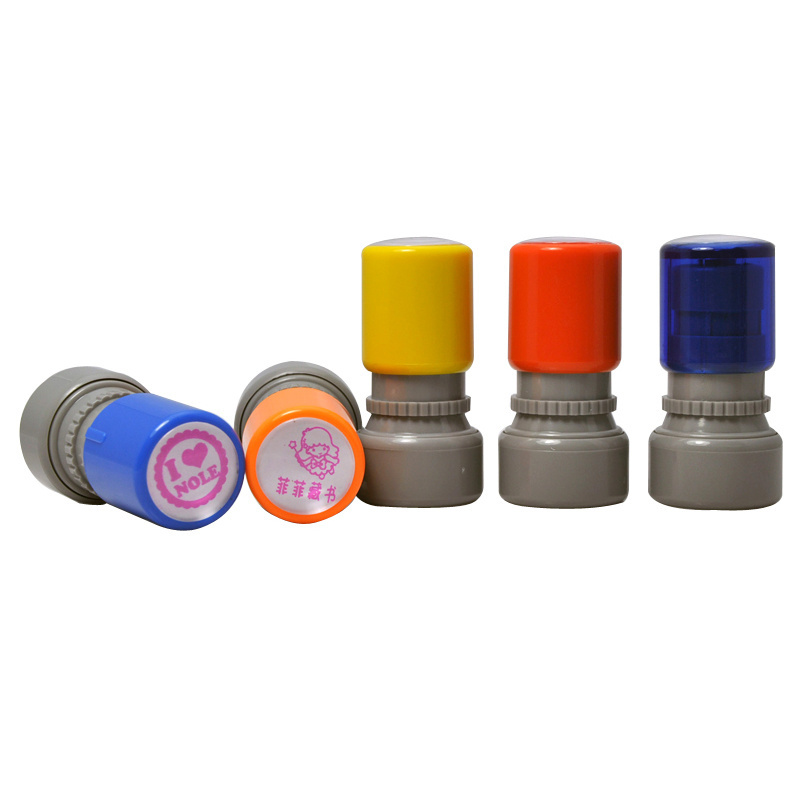 Manufacture Colorful Flash Plastic Pre Inked Flash Customized Teachers Pastel Round Stamp