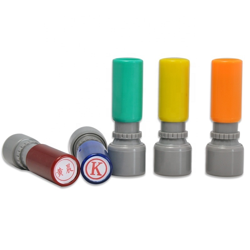 Manufacture Colorful Flash Plastic Pre Inked Flash Customized Teachers Pastel Round Stamp