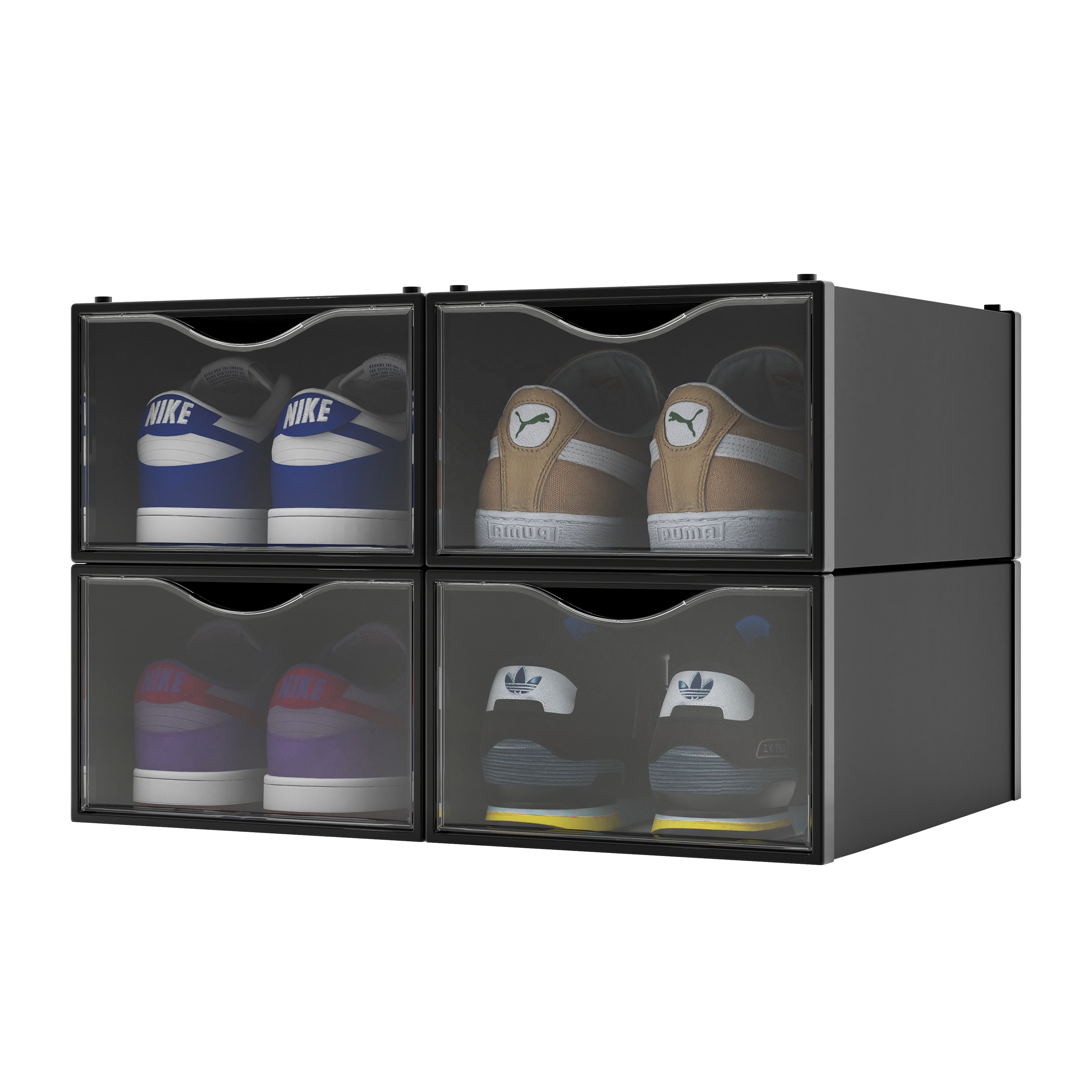 Hot-selling plastic storage organizer box shoe storage shoe box stackable