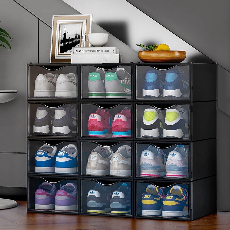 Hot-selling plastic storage organizer box shoe storage shoe box stackable