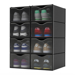 Hot-selling plastic storage organizer box shoe storage shoe box stackable