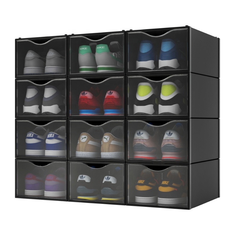 Hot-selling plastic storage organizer box shoe storage shoe box stackable