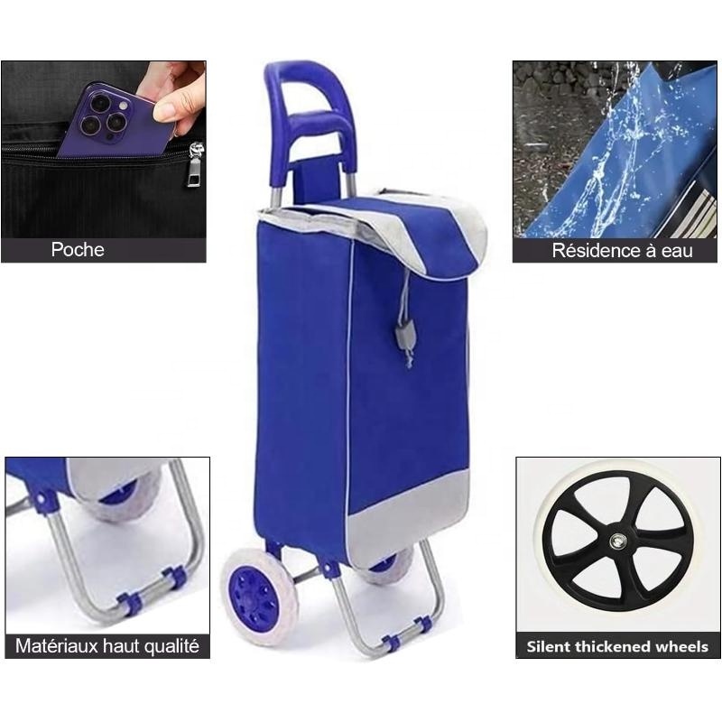 Foldable Utility Cart Folding Portable Rolling Crate Shopping Grocery Kids Shopping Trolley for Elderly