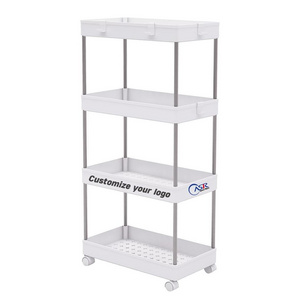 GRS Plastic Shelf Storage Shelving, 3 Tier Storage Organizer shelf with stainless steel for dormitory students