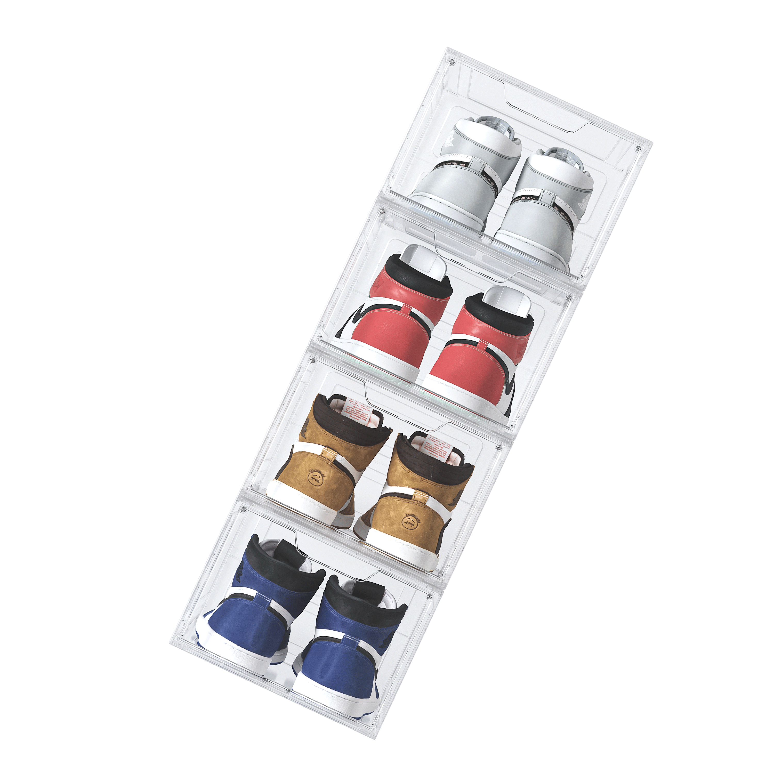 High Quality Stackable Display Sneaker Show Boxes Drop Front Plastic Shoe Storage Box