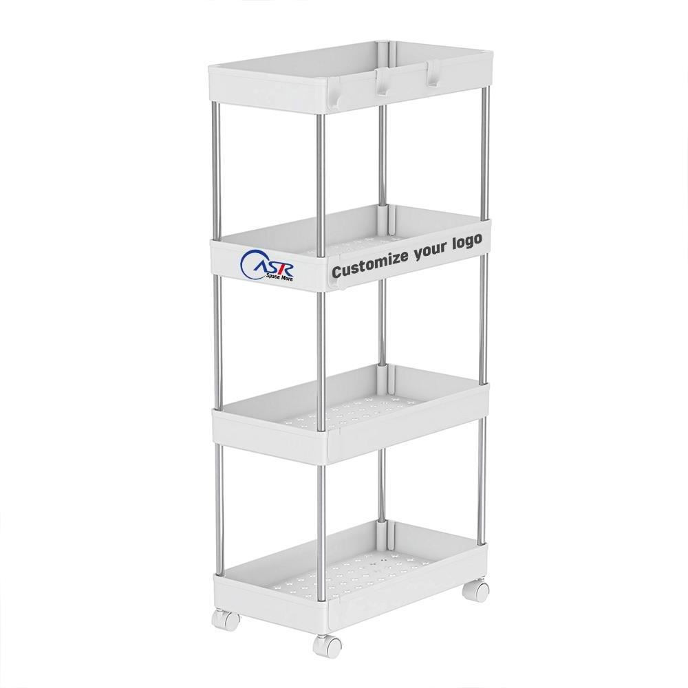 GRS Plastic Shelf Storage Shelving, 3 Tier Storage Organizer shelf with stainless steel for dormitory students