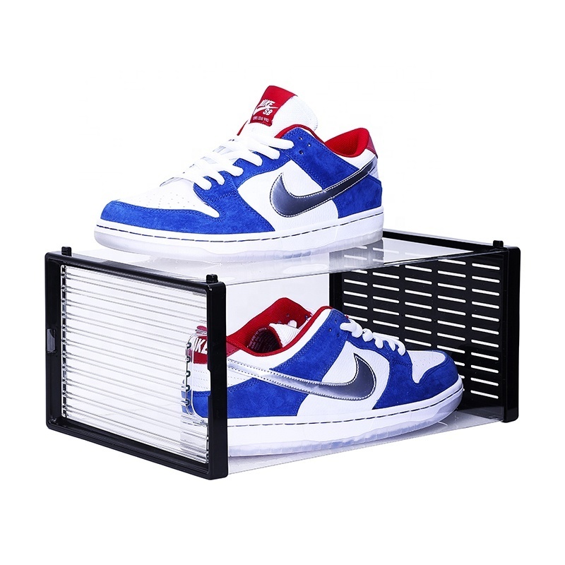 2022 New Design Shoe Display Case Sneaker Storage Clear Shoe Organizer for Closet Clear Shoe Boxes Stackable