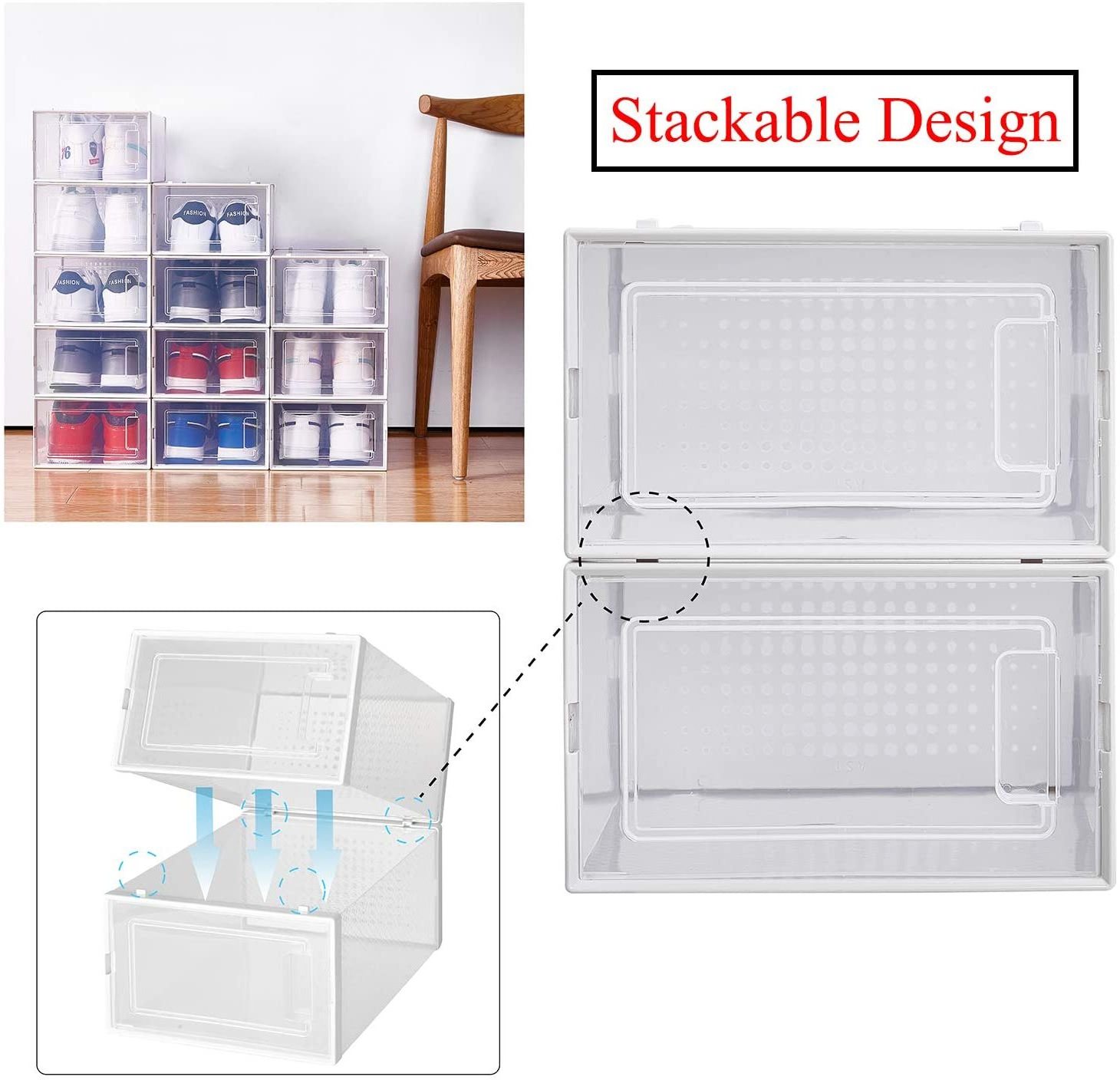 2020 hot-selling shoe slots with plastic shoe rack box with organizer space for plastic shoe saver