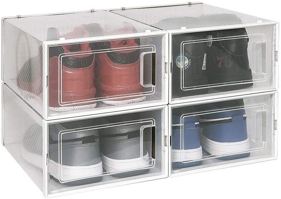 2020 hot-selling shoe slots with plastic shoe rack box with organizer space for plastic shoe saver