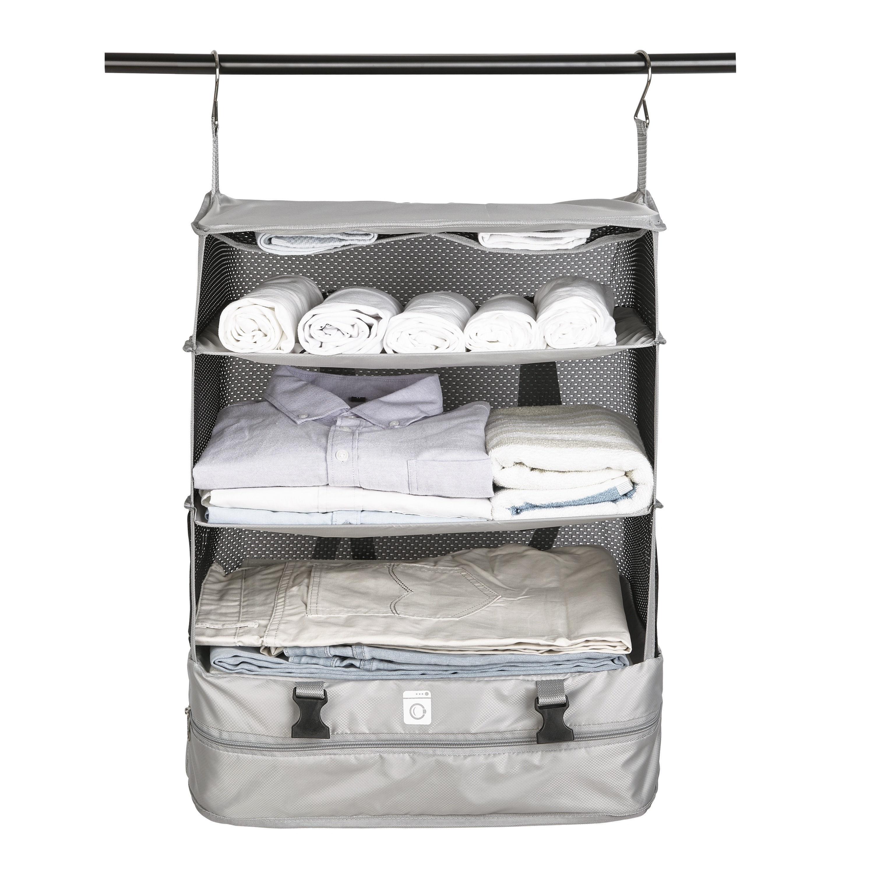 OEM Packable Travel Shelves Portable Packing Shelves Fashion Collapsible Travel Hanging Closet Organizer