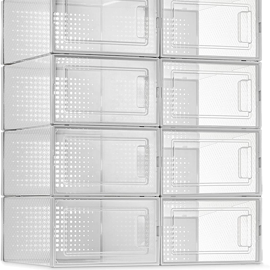 2022 New Design Shoe Display Case Sneaker Storage Clear Shoe Organizer for Closet Clear Shoe Boxes Stackable