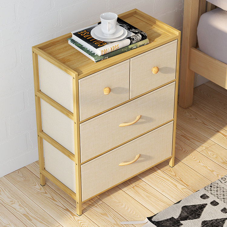 Hot Seller Dresser Storage Tower 4 Drawers Sturdy Bamboo Frame Bamboo Furniture bamboo storage